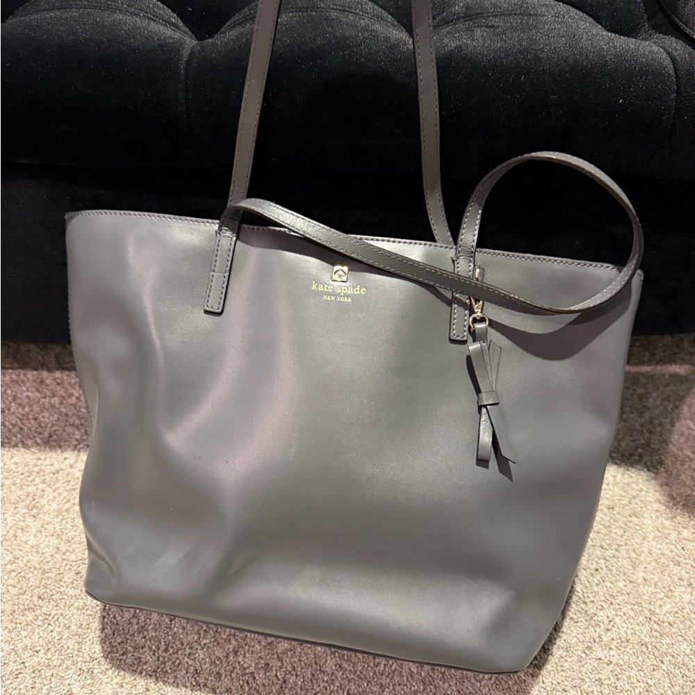 Kate Spade Charcoal Leather Tote